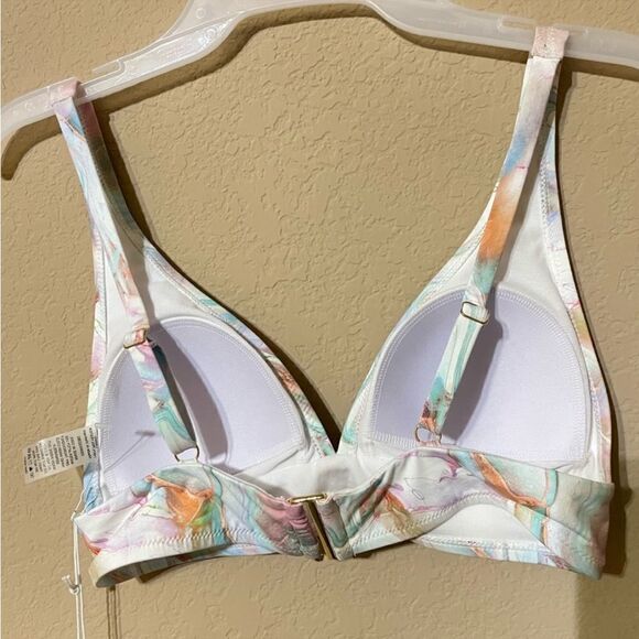 NWT JOHNNY WAS CALME Marble Tie Dye print adjustable bikini top small - Picture 5 of 11